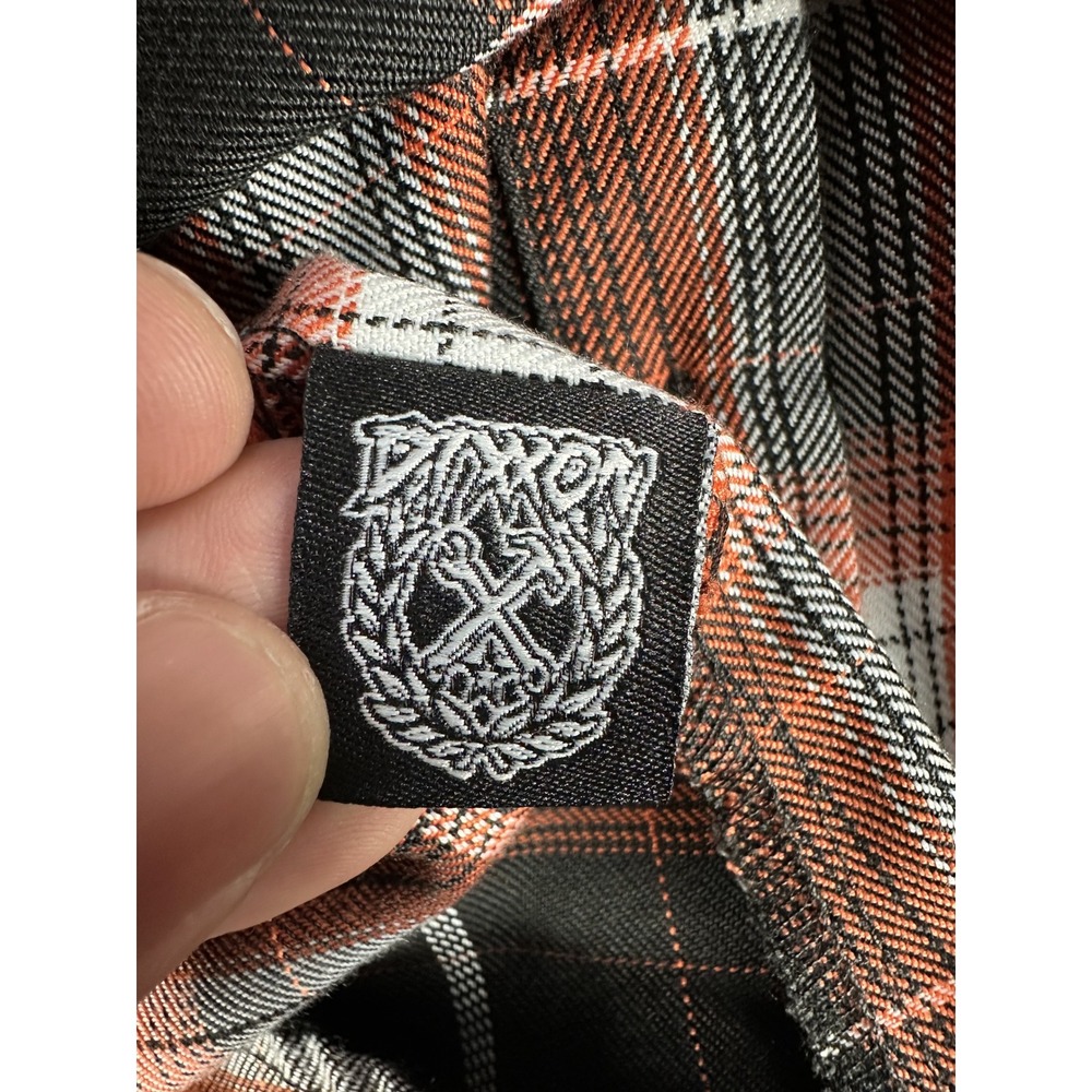 Dixxon Flannel Shirt Womens Medium Orange Black Bucky Lasek Skater Garage Punk - Picture 10 of 10